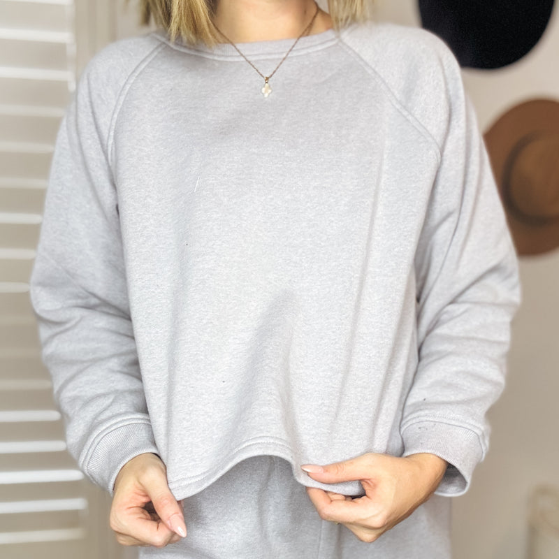 Sunday Morning Sweatset-Heather Grey