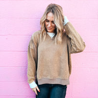 Winter Snow Oversized Sweatshirt - Taupe