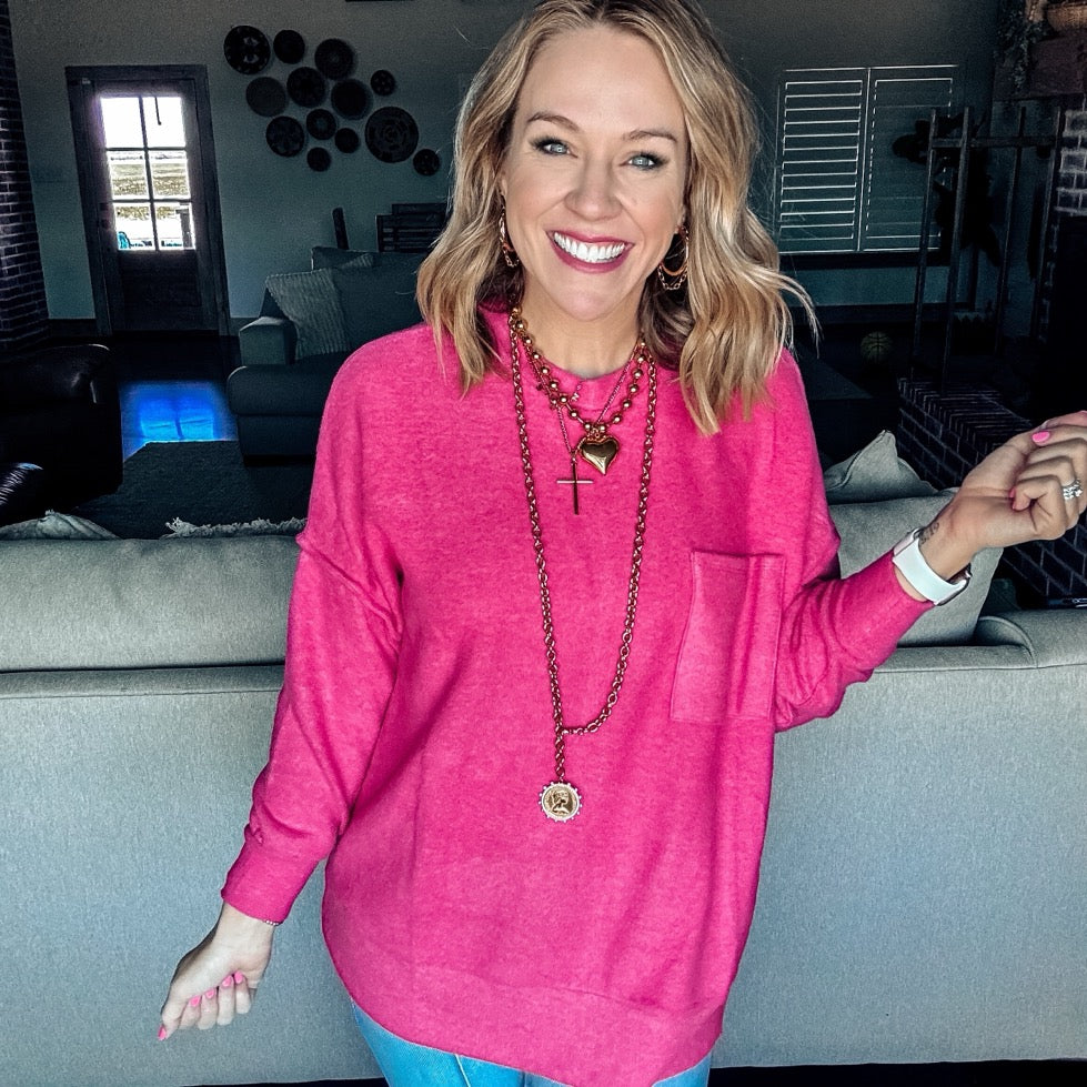 Cozy Colors Tunic - FUCHSIA