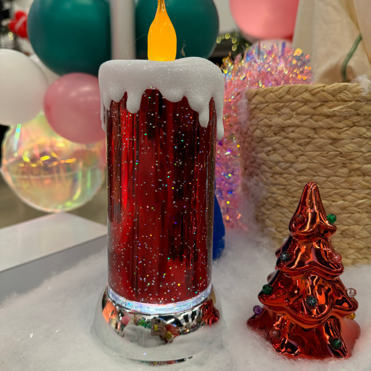 Swirling Glitter Candle