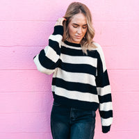 Simple Stripes Sweater - BLACK