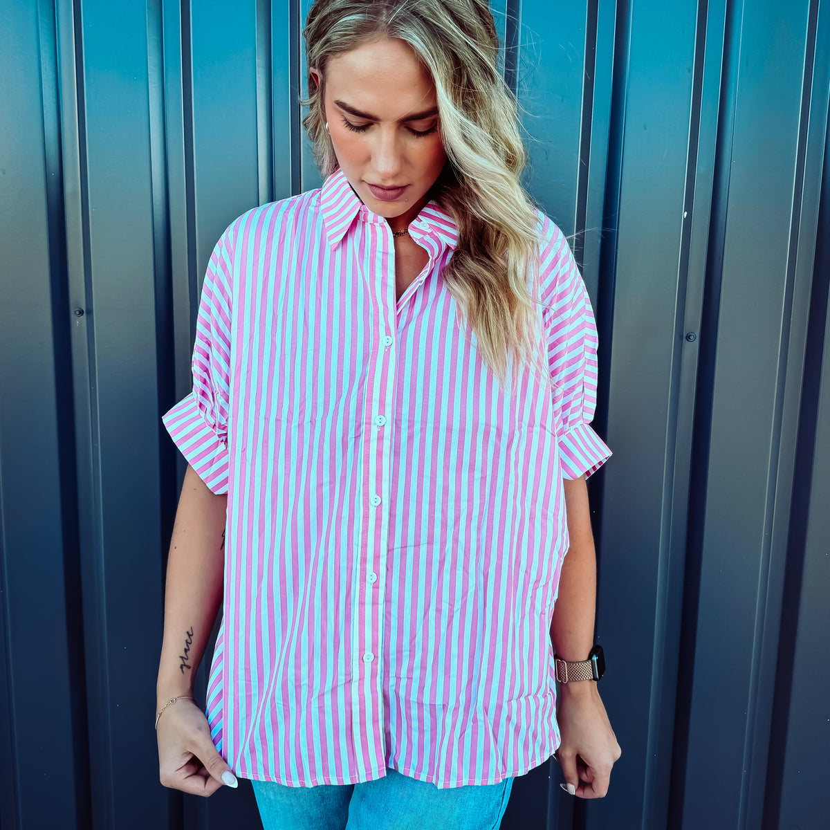 Sweet Sorority Button Down - PINK