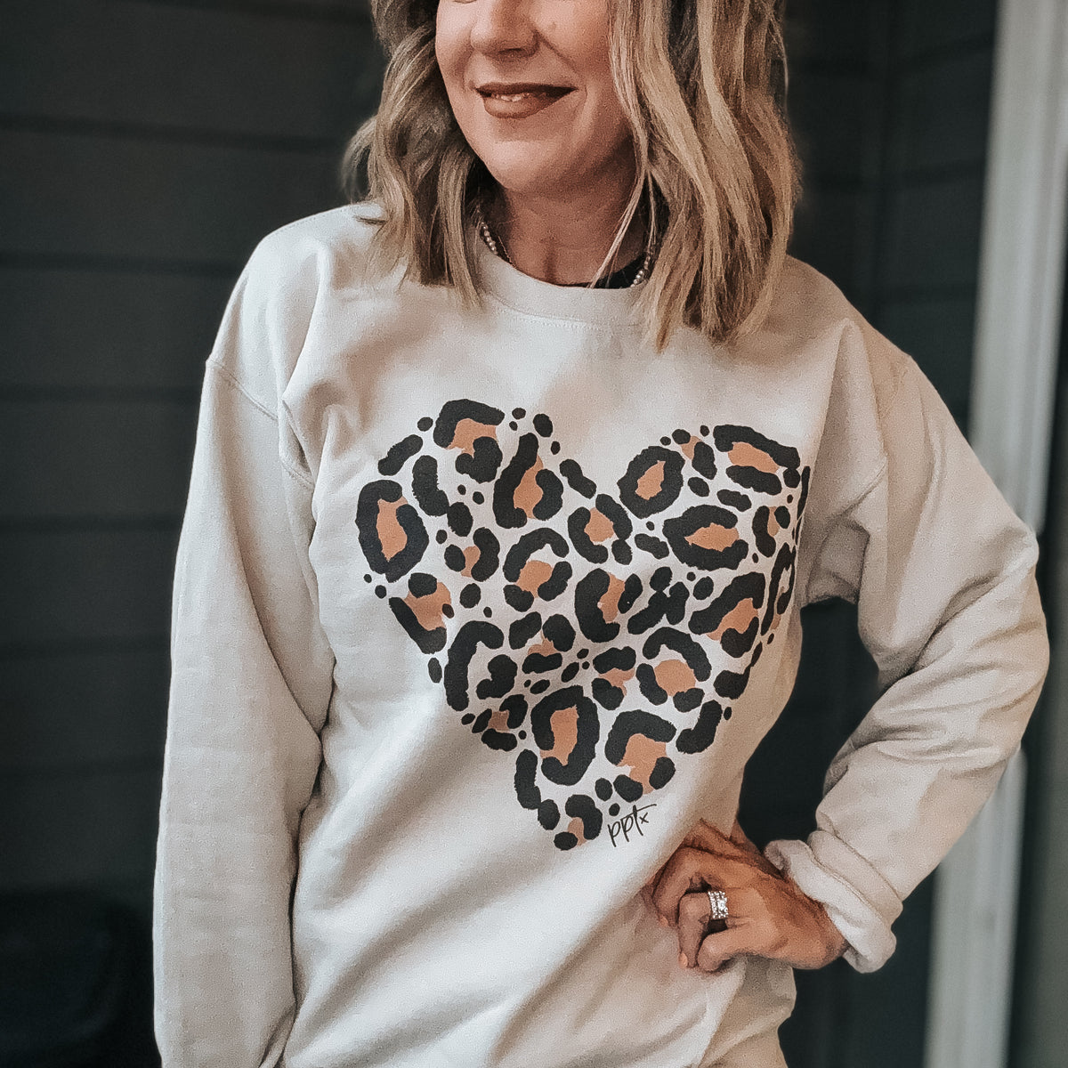 Leopard Heart Sweatshirt