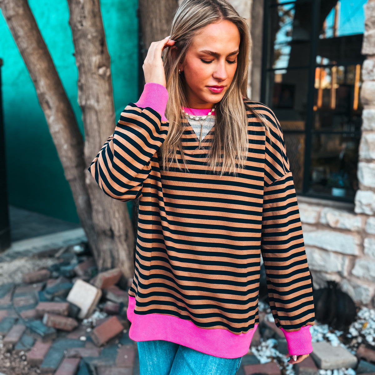 Preppy Perfection Oversized Pullover