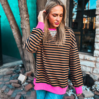 Preppy Perfection Oversized Pullover