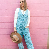 Vintage Checker Denim Overalls