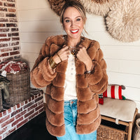 Faux Fur Jacket - Brown