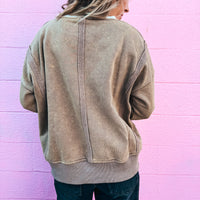 Winter Snow Oversized Sweatshirt - Taupe