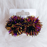 Metallic Pom Earrings