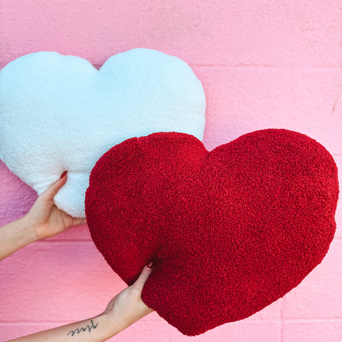 Heart Sherpa Pillows