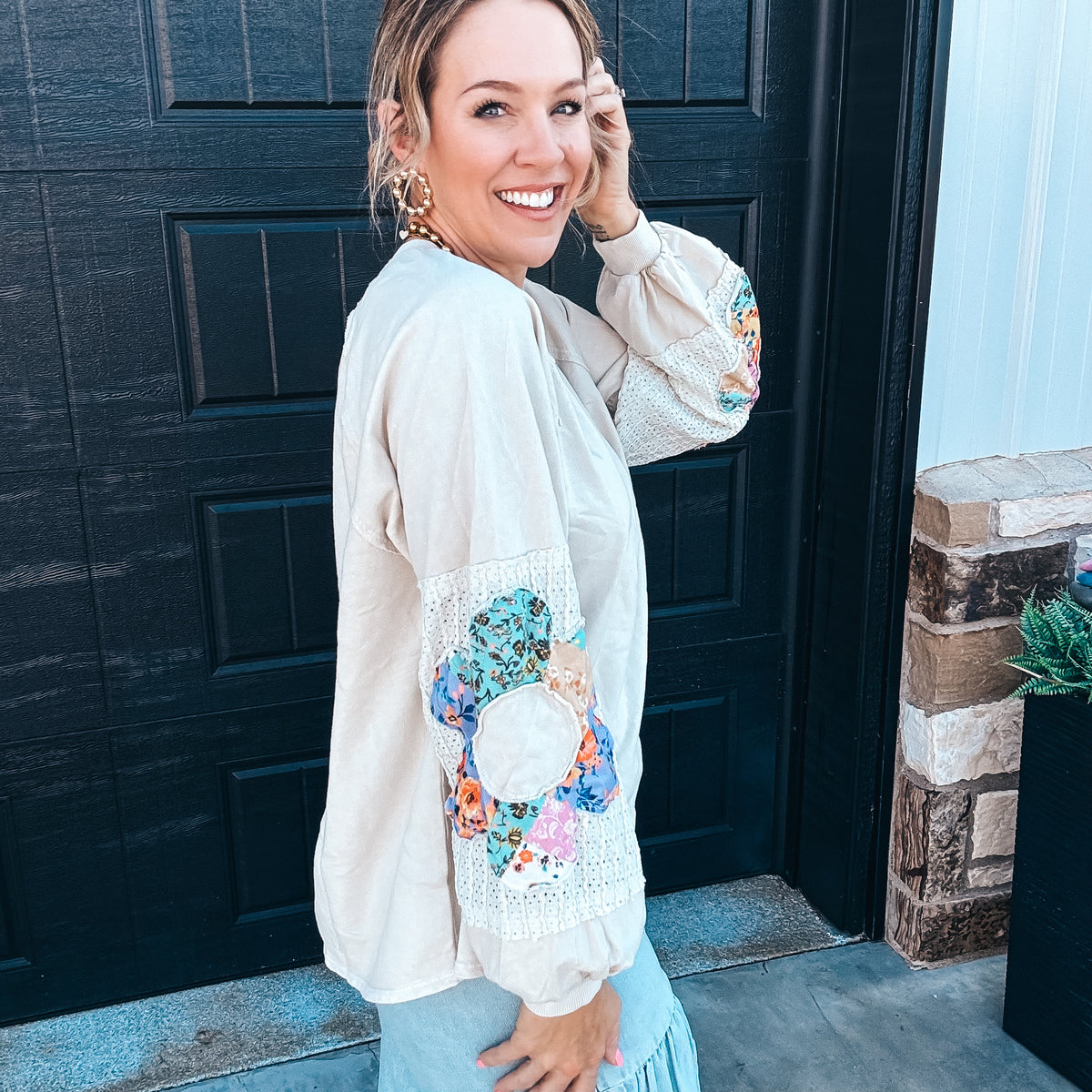 Fiona Floral Sweatshirt - NATURAL