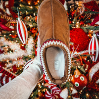 Holiday Clog Slippers - COGNAC