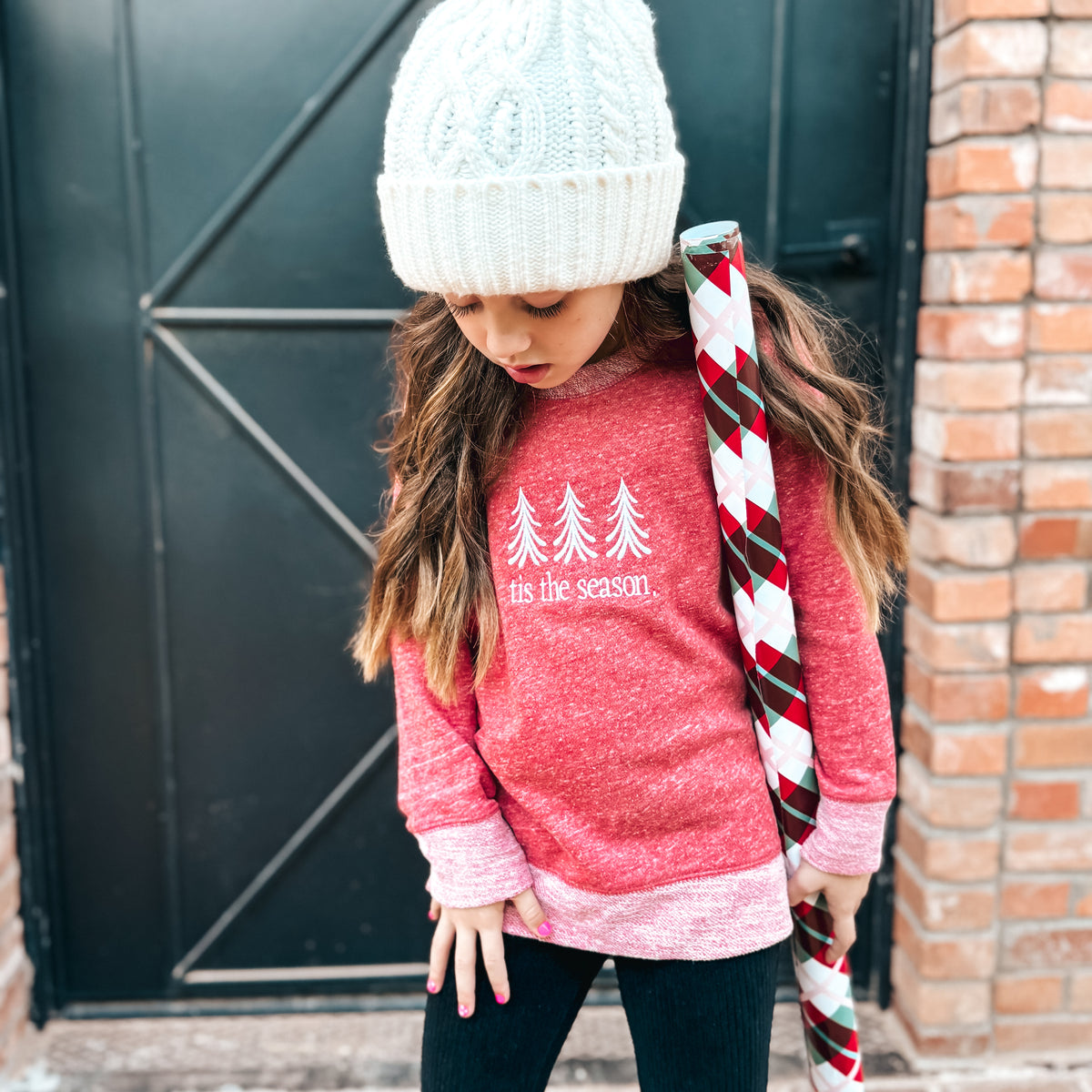 YOUTH Tis the Season Embroidered Pullover