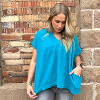 Seaside Shortsleeve Top - TEAL