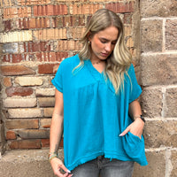 Seaside Shortsleeve Top - TEAL