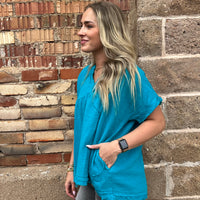 Seaside Shortsleeve Top - TEAL