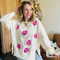 Pink Christmas Sequin Sweater