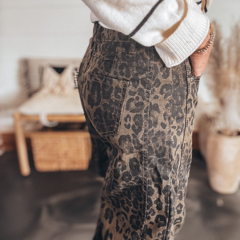 Laken Barrel Jeans - LEOPARD