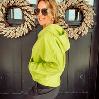 Kenna Hooded Scuba Pullover - NEON LIME