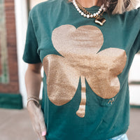 Golden Glitter Shamrock Tee