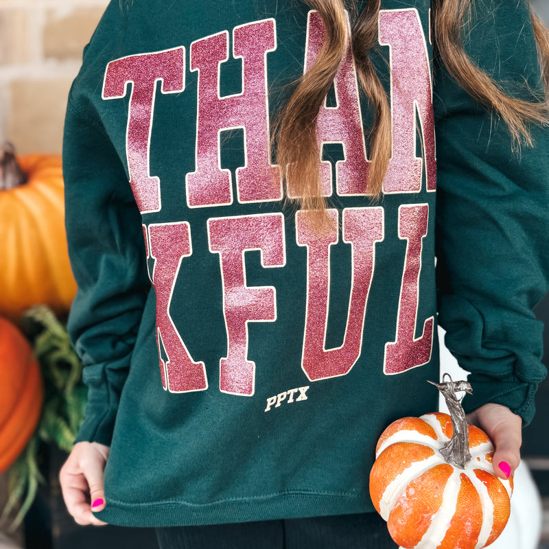 YOUTH Thankful Glitter Sweatshirt