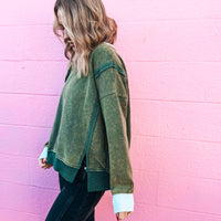 Winter Snow Oversized Sweatshirt - Green