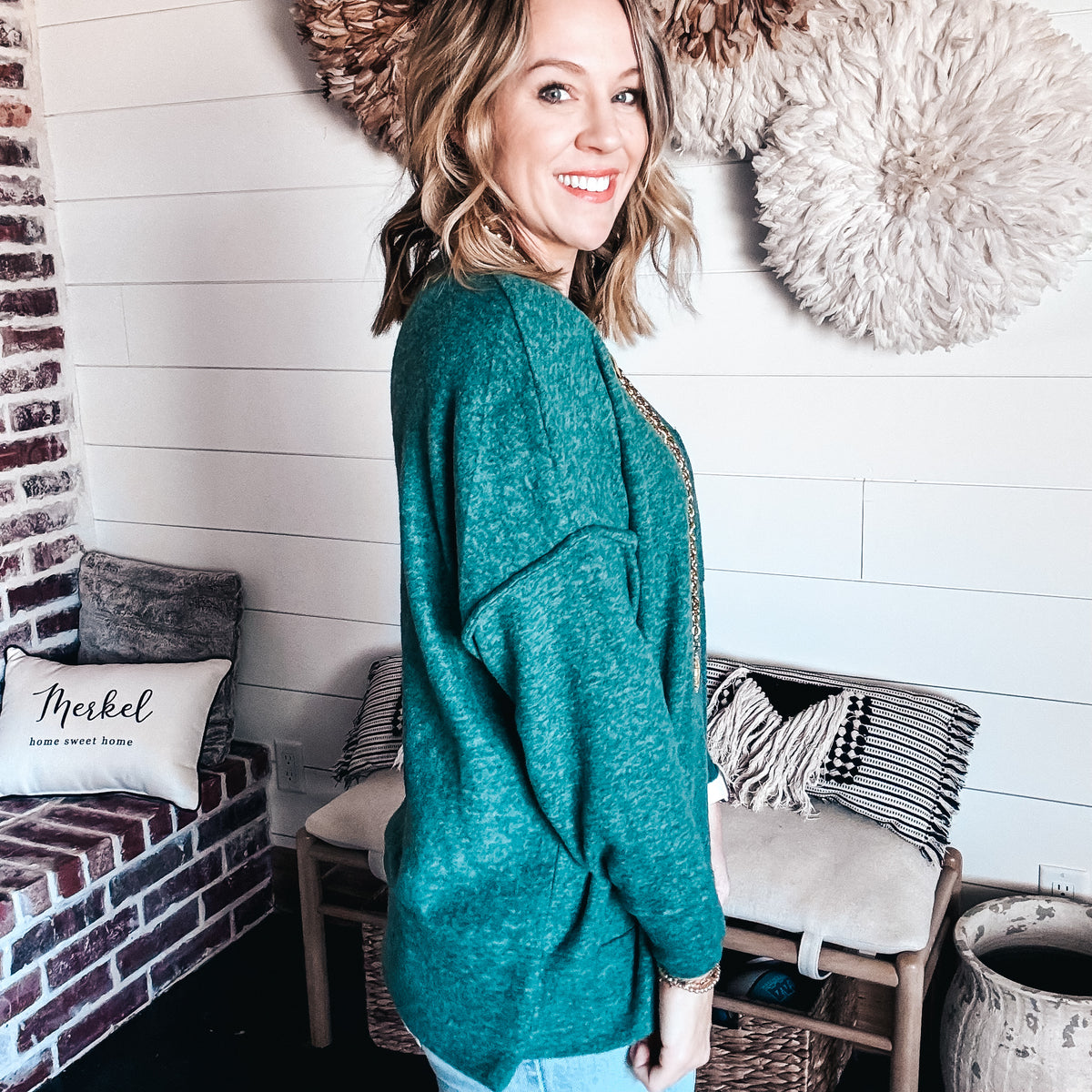 Cozy Colors Tunic - DARK GREEN