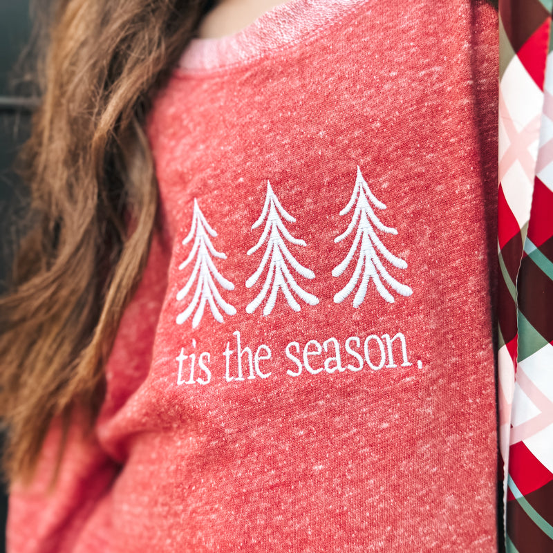 YOUTH Tis the Season Embroidered Pullover