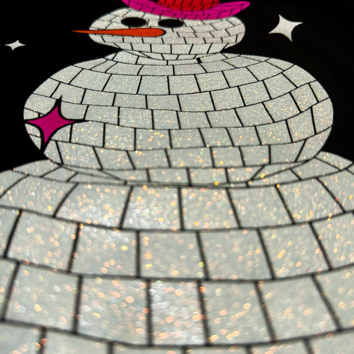 Disco Snowman Glitter Tee