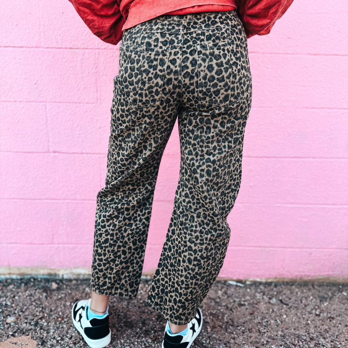 Lenny Leopard Barrel Jeans