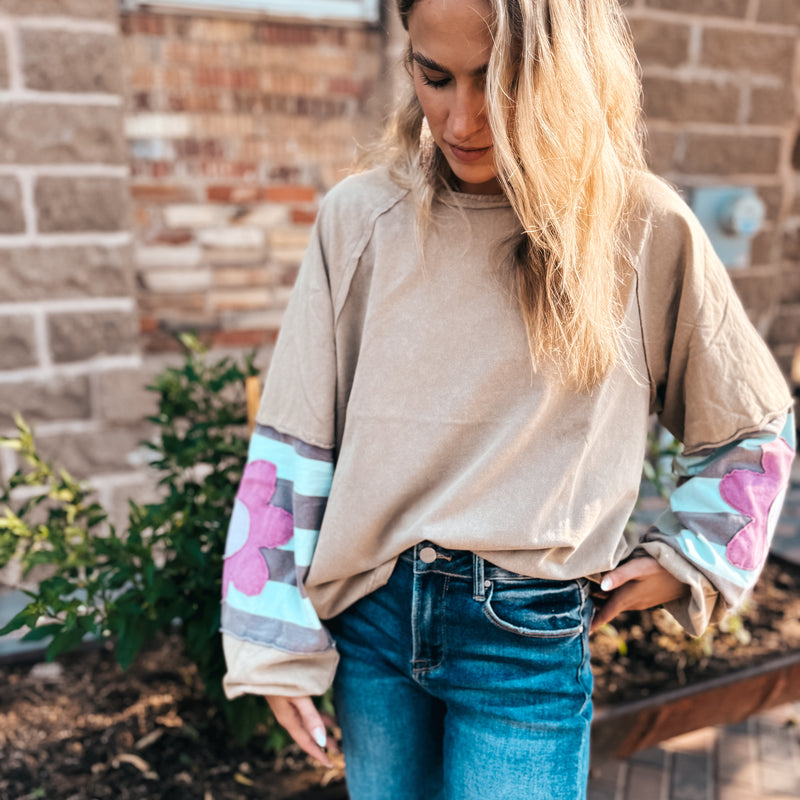 Flower Power Long sleeve - Mushroom