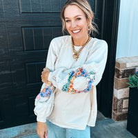 Fiona Floral Sweatshirt - NATURAL