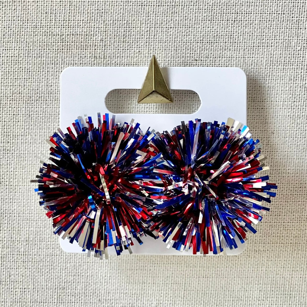 Metallic Pom Earrings